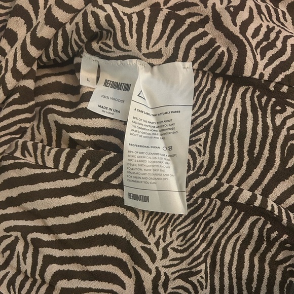 REFORMATION Whitby Zebra Print Long Sleeve Wrap Mini Dress - Picture 2 of 11